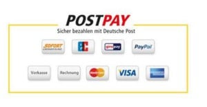 Die unterschiedlichen Zahlungsmethoden, mit denen Postpay genutzt werden kann.