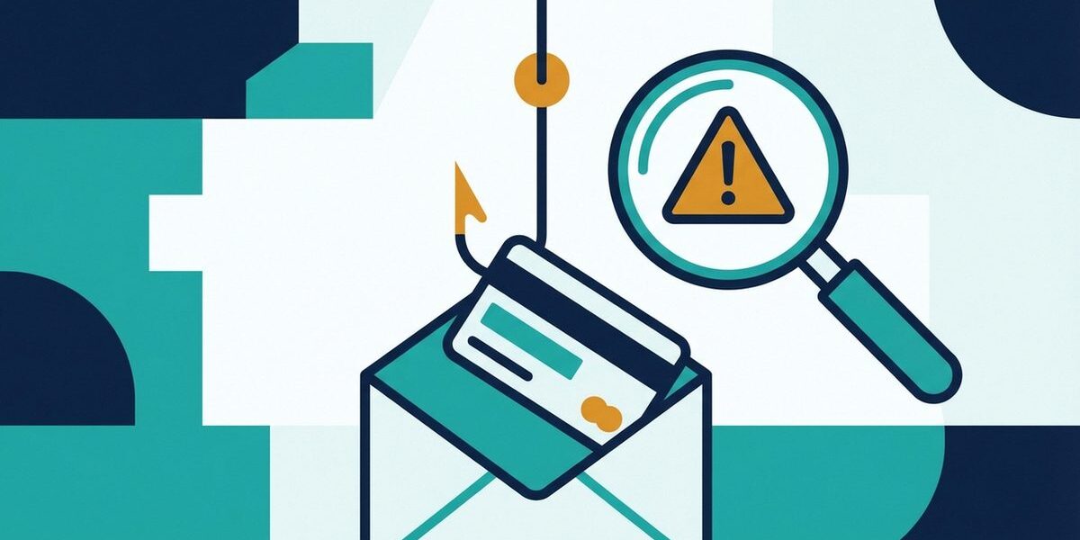 Warnzeichen auf einem Bildschirm symbolisiert Phishing-Angriff