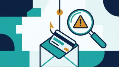 Warnzeichen auf einem Bildschirm symbolisiert Phishing-Angriff