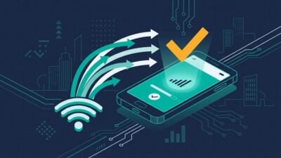 WLAN-Symbol auf einem Smartphone am Telekom-Hotspot
