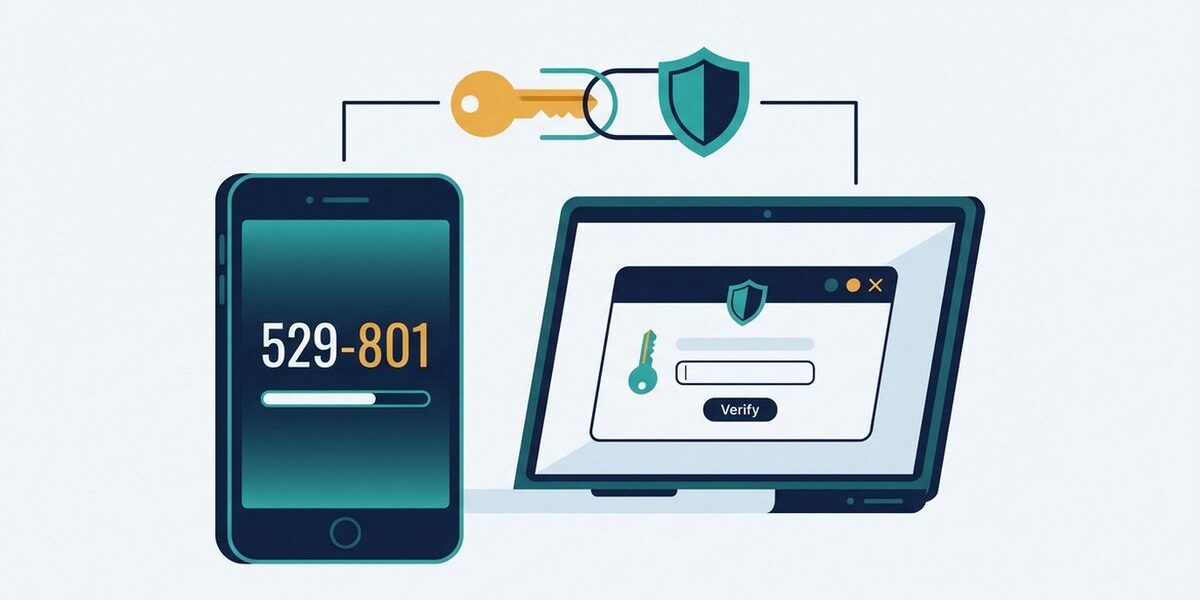 Zwei-Faktor-Authentifizierung mit Smartphone und Laptop