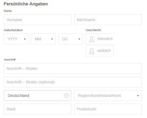 Die persönlichen Angaben gehören zu einer Registrierung bei Neteller dazu